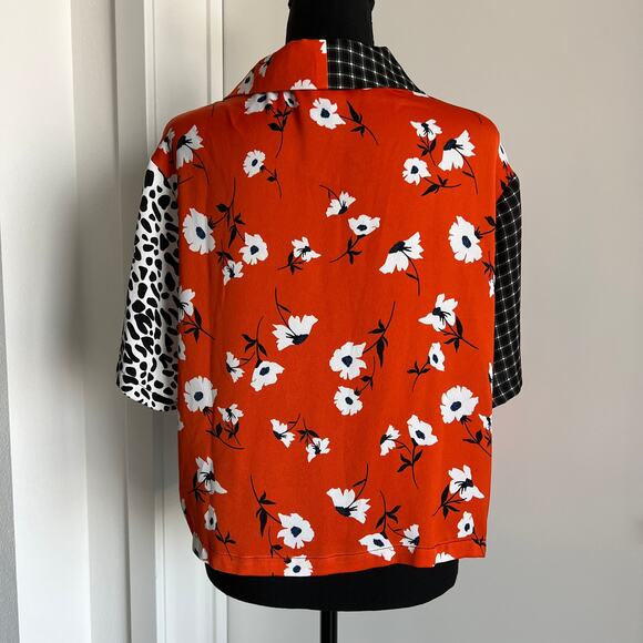 Collusion Flawed Blouse Womens US Size 4 Floral Mixed Pattern FLAWS - Picture 3 of 16